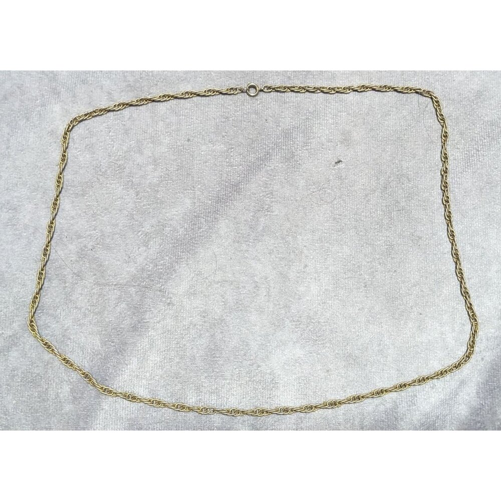 Simple Gold Rope Chain Necklace - Picture 8 of 8